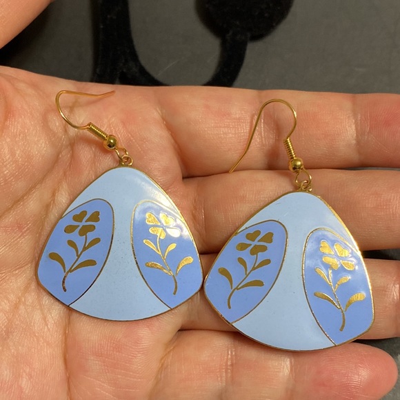 🖤Cloisonné Vtg earrings - Picture 1 of 8